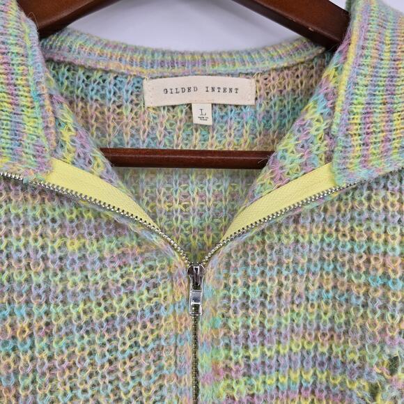 Gilded Intent Y2K Revival Pastel Knit Half-Zip Sweater Vest (L) - Picture 2 of 6
